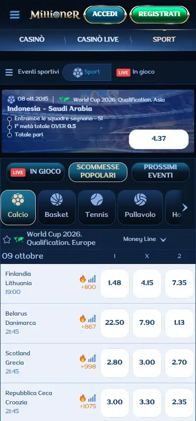 Millioner Casino Sports